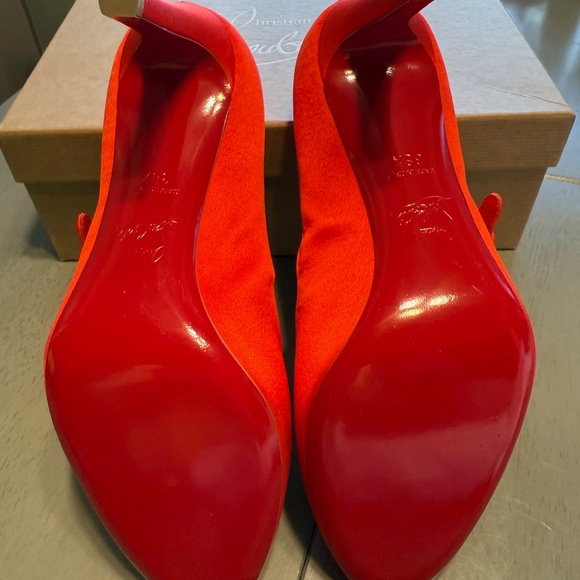 LOUBOUTIN (new!) 38.5 "Pumppie Wallis" mary-janes in Olé Red - Picture 8 of 9